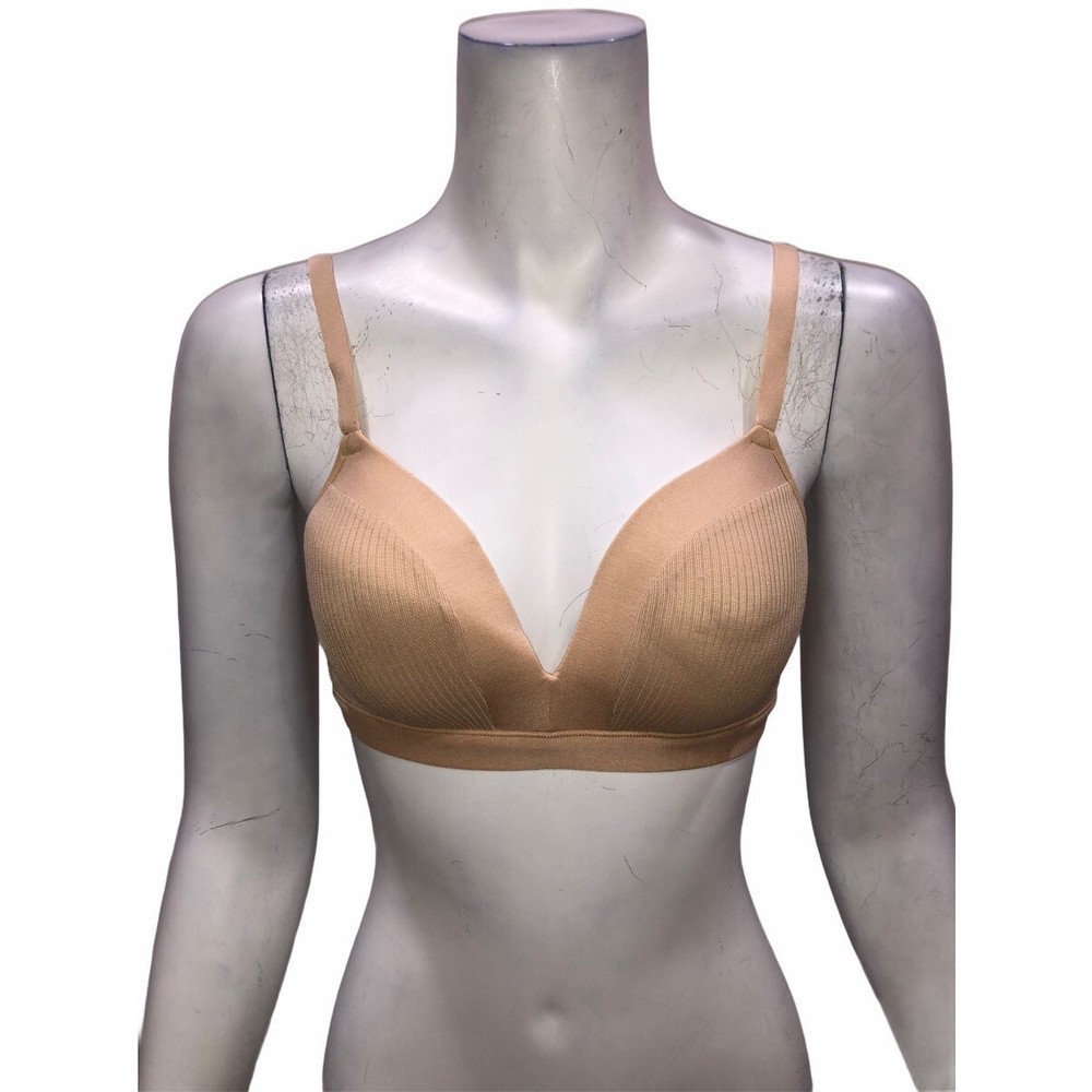 Feather Women Pure Comfort Molded Soft Supported Wireless Bra Nude Medium Size